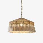 Jute Fringe Drum Pendant Lamp