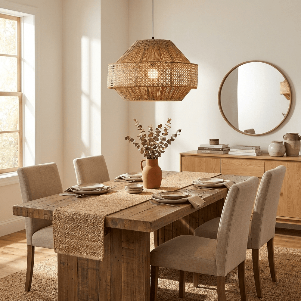 Jute Rattan Woven Pendant Lamp