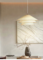 Layered Fabric Cone Pendant Lamp
