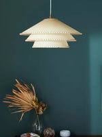Layered Fabric Cone Pendant Lamp