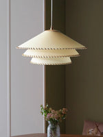 Layered Fabric Cone Pendant Lamp