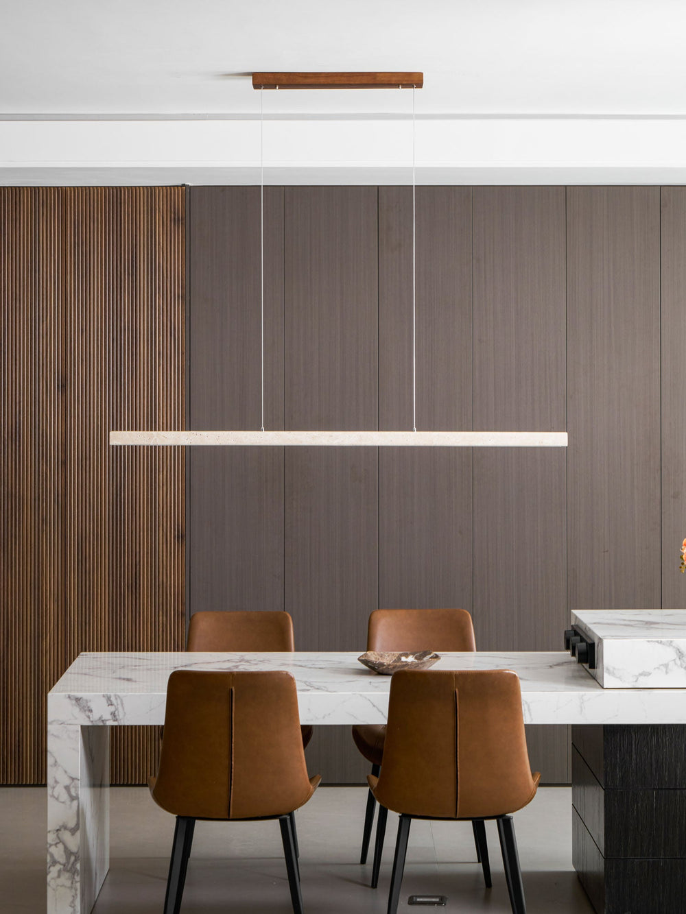 Linear Travertine Disc Pendant – Kitchen Island Lighting