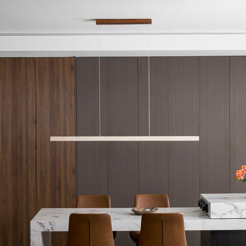 Linear Travertine Disc Pendant – Kitchen Island Lighting