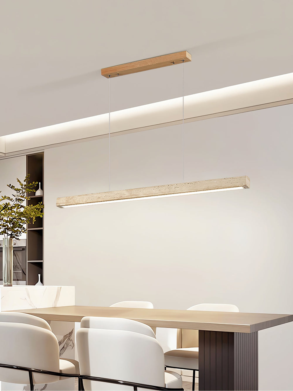Linear Travertine Disc Pendant – Kitchen Island Lighting