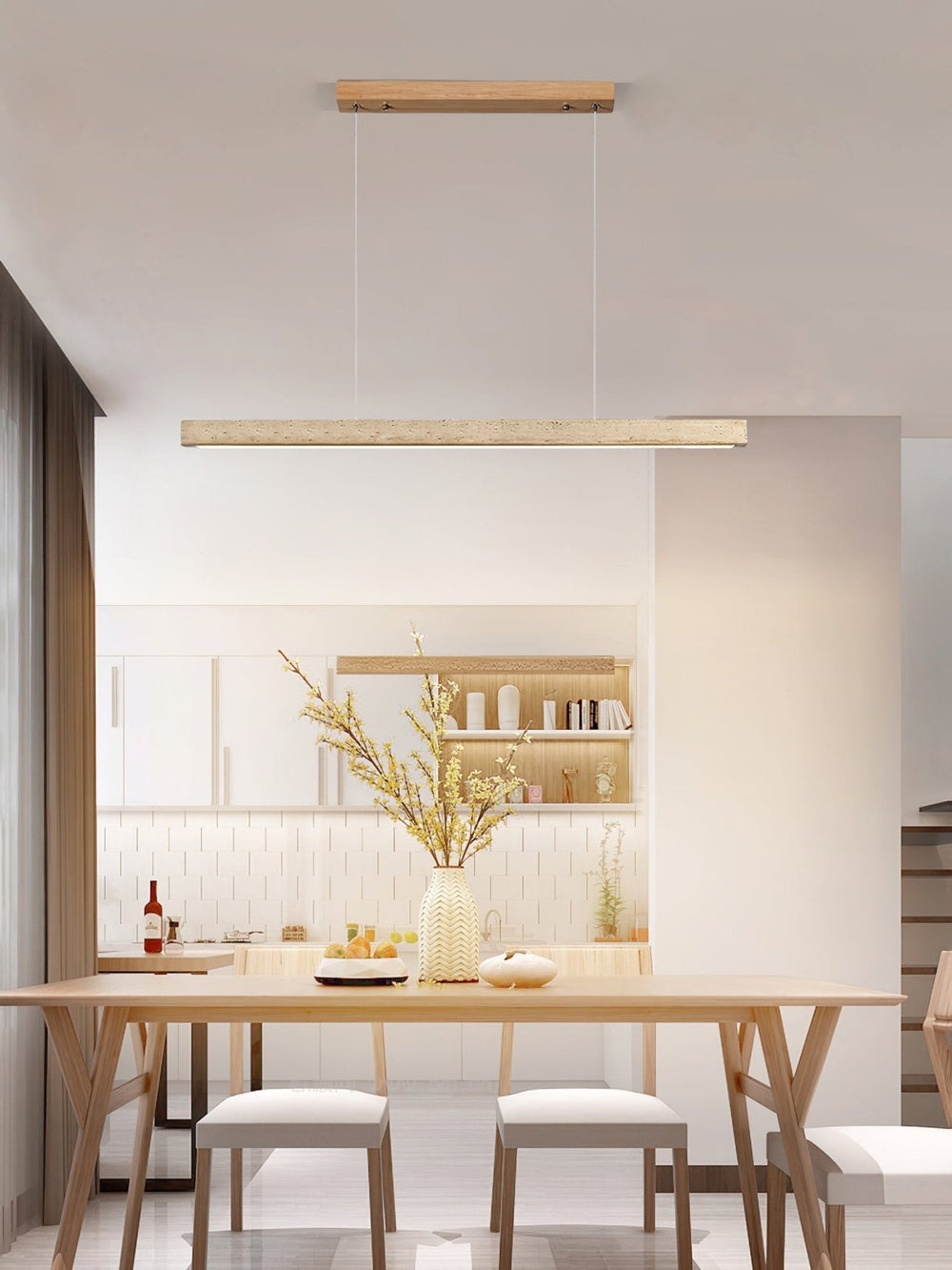 Linear Travertine Disc Pendant – Kitchen Island Lighting
