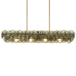 Pressed Glass Disc Linear Chandelier