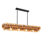 Pressed Glass Disc Linear Chandelier