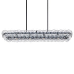 Pressed Glass Disc Linear Chandelier