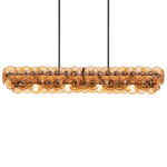 Pressed Glass Disc Linear Chandelier