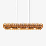 Pressed Glass Disc Linear Chandelier