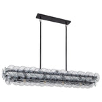 Pressed Glass Disc Linear Chandelier
