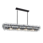 Pressed Glass Disc Linear Chandelier