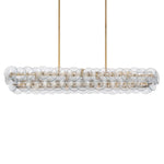 Pressed Glass Disc Linear Chandelier