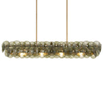 Pressed Glass Disc Linear Chandelier