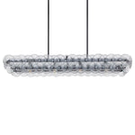 Pressed Glass Disc Linear Chandelier