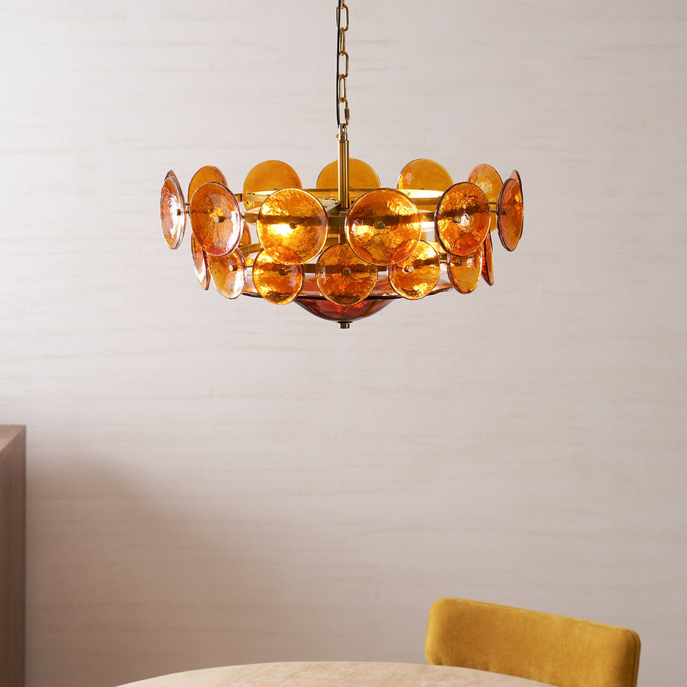 Solaris Disc Glass Chandelier