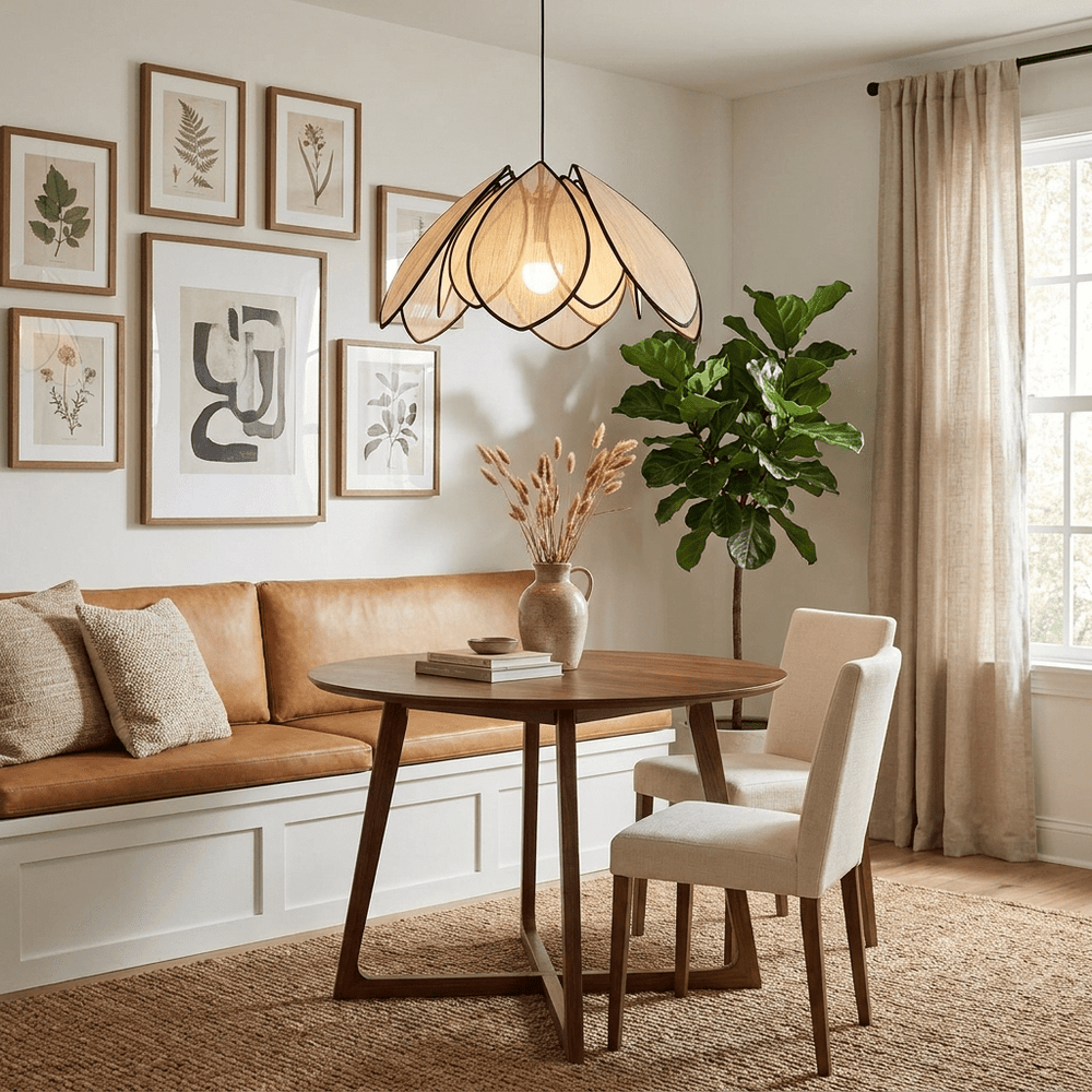 Lotus Petal Plant Fiber Pendant Lamp