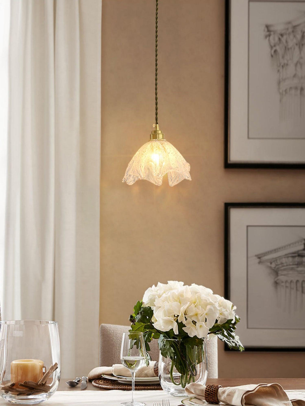 Lotus Crystal Small Pendant Light