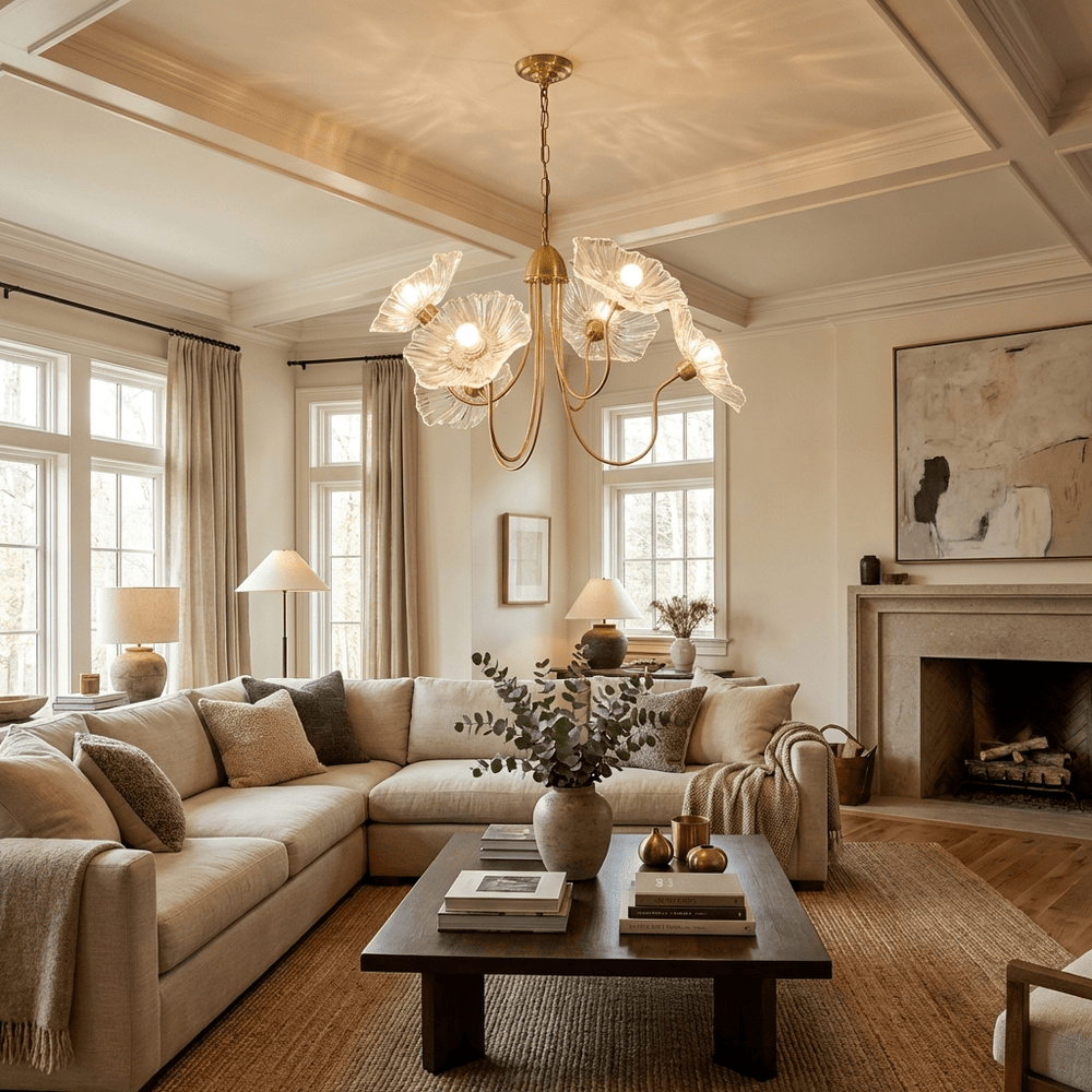 Lotus Leaf Glass Chandelier