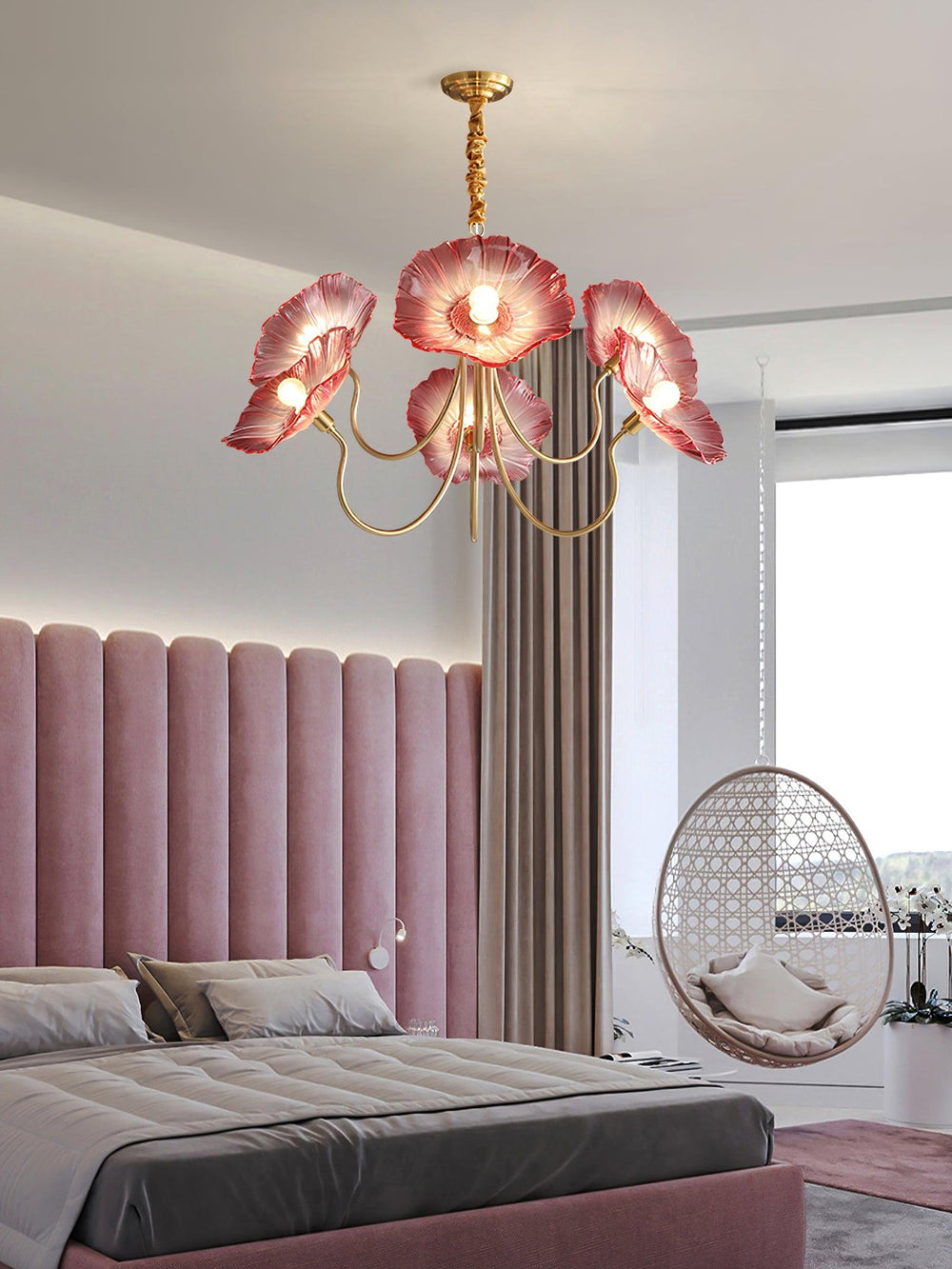 Lotus Leaf Glass Chandelier