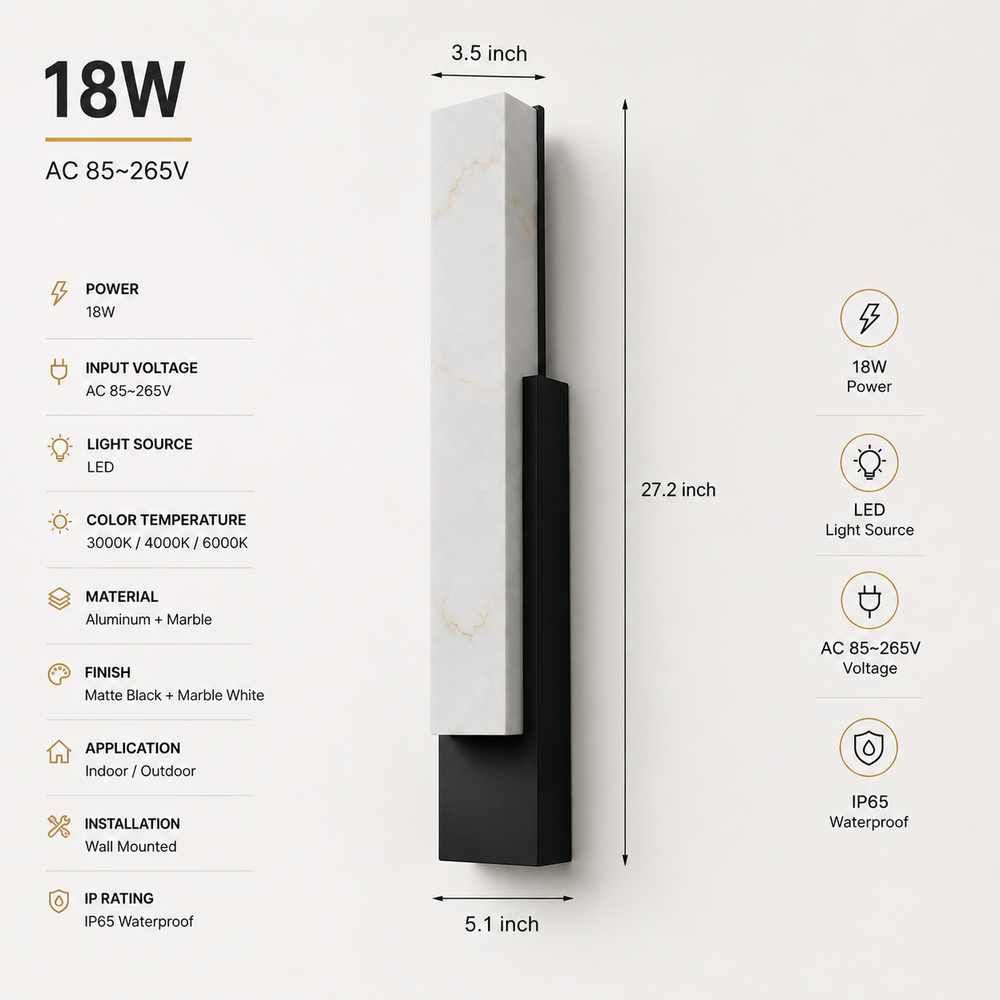 LumaPier IP65 Modern Outdoor Wall Light – Stainless Steel Architectural Sconce