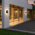 LumaRing Modern Round LED Outdoor Wall Light – Waterproof Exterior Wall Sconce Black