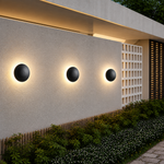 LumaRing Modern Round LED Outdoor Wall Light – Waterproof Exterior Wall Sconce Black