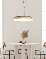 Lunar Disc Travertine Pendant Lamp