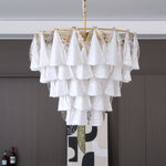 Lunara White Glass Chandelier