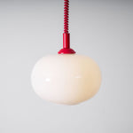 Macaron Spring Pendant Light – Coiled Cable Glass Globe