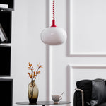 Macaron Spring Pendant Light – Coiled Cable Glass Globe
