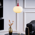 Macaron Spring Pendant Light – Coiled Cable Glass Globe