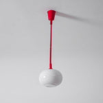 Macaron Spring Pendant Light – Coiled Cable Glass Globe