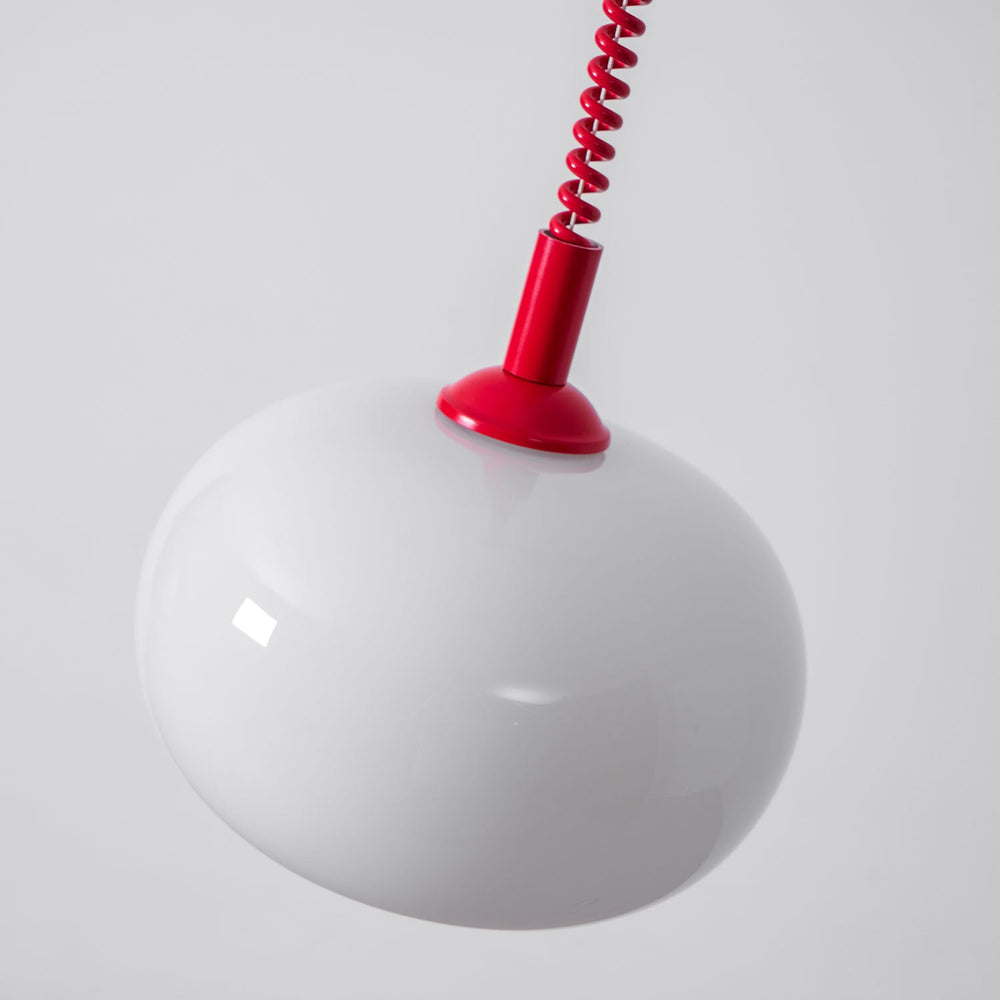 Macaron Spring Pendant Light – Coiled Cable Glass Globe