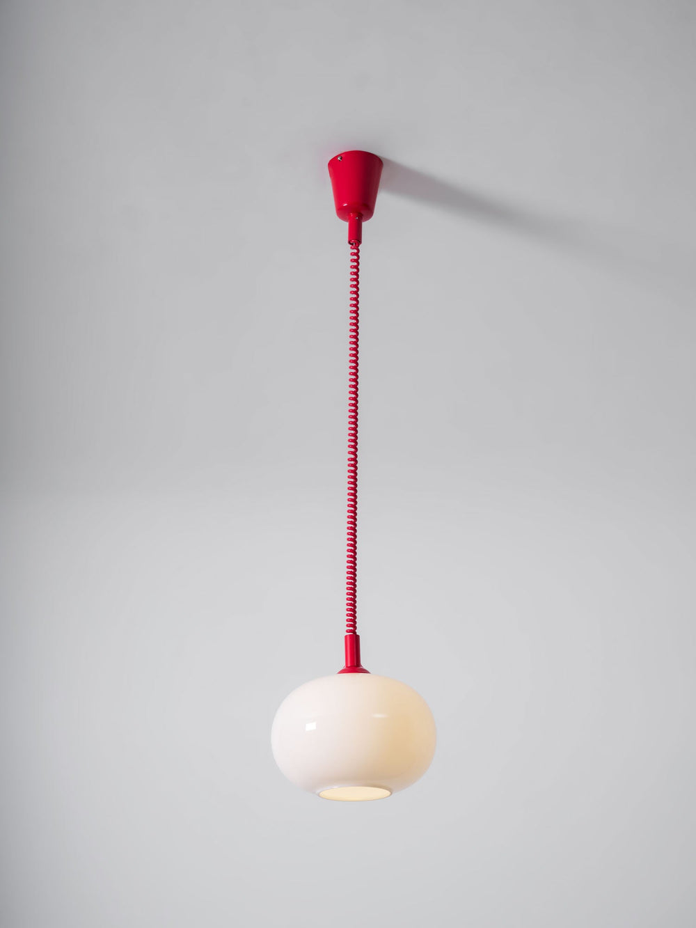 Macaron Spring Pendant Light – Coiled Cable Glass Globe