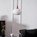 Macaron Spring Pendant Light – Coiled Cable Glass Globe