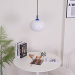 Macaron Spring Pendant Light – Coiled Cable Glass Globe