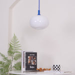 Macaron Spring Pendant Light – Coiled Cable Glass Globe