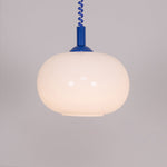 Macaron Spring Pendant Light – Coiled Cable Glass Globe