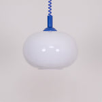 Macaron Spring Pendant Light – Coiled Cable Glass Globe