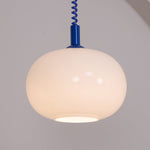 Macaron Spring Pendant Light – Coiled Cable Glass Globe