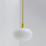 Macaron Spring Pendant Light – Coiled Cable Glass Globe