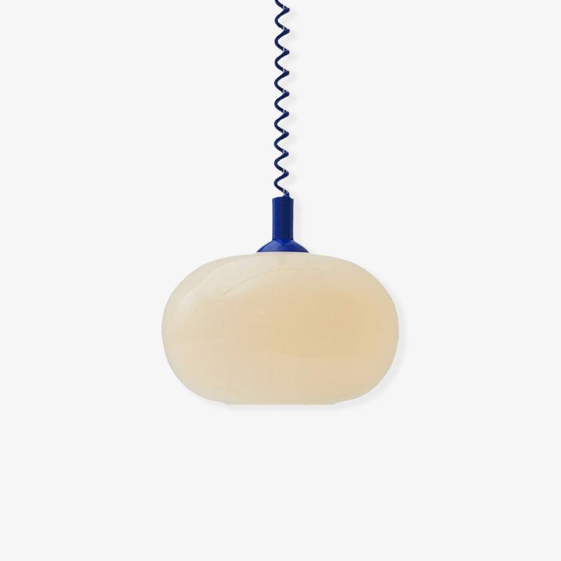 Macaron Spring Pendant Light – Coiled Cable Glass Globe