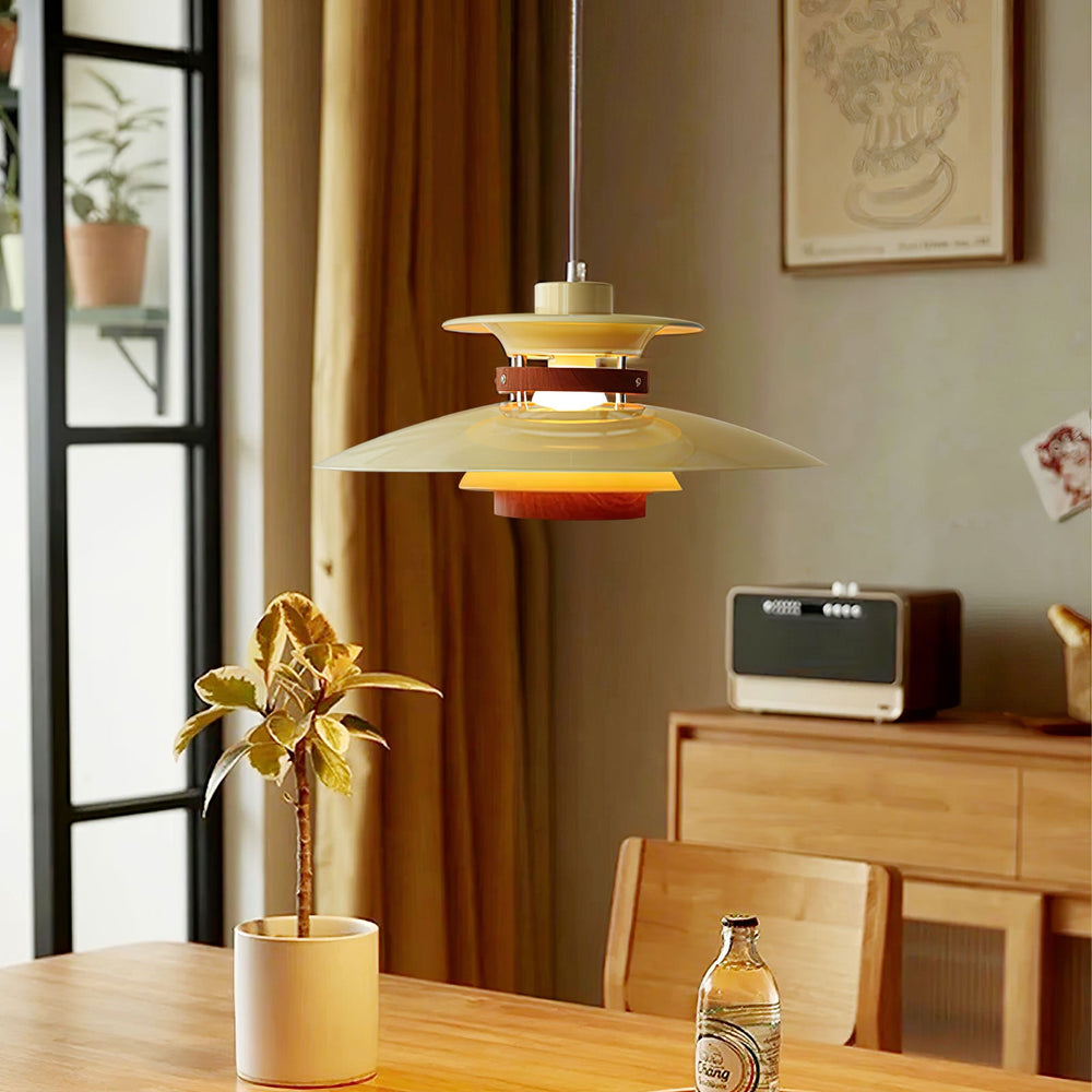 Mercero Wood & Metal Dome Pendant – Warm Oak Accent