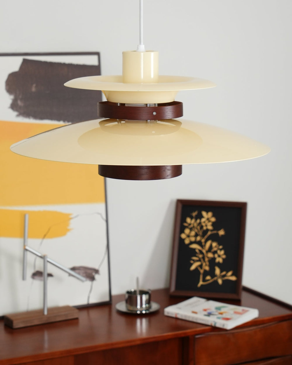 Mercero Wood & Metal Dome Pendant – Warm Oak Accent