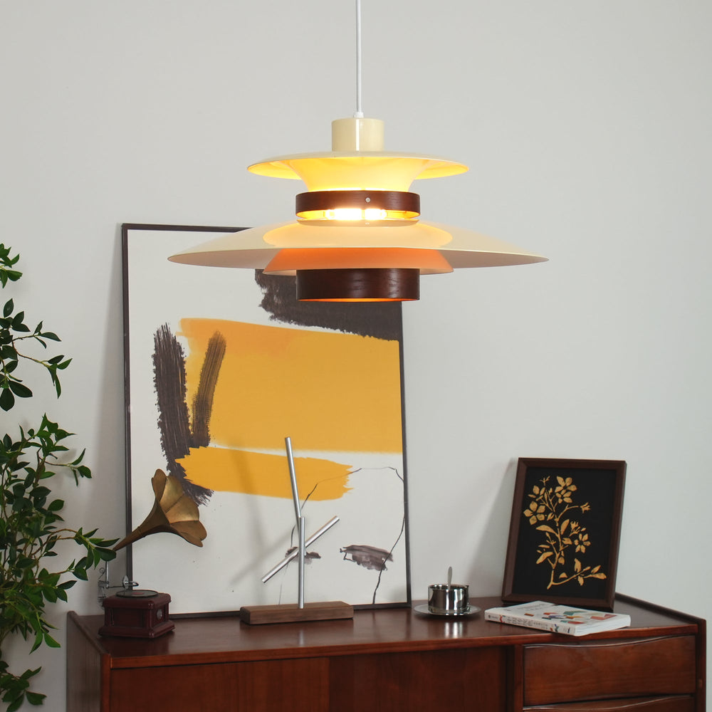 Mercero Wood & Metal Dome Pendant – Warm Oak Accent