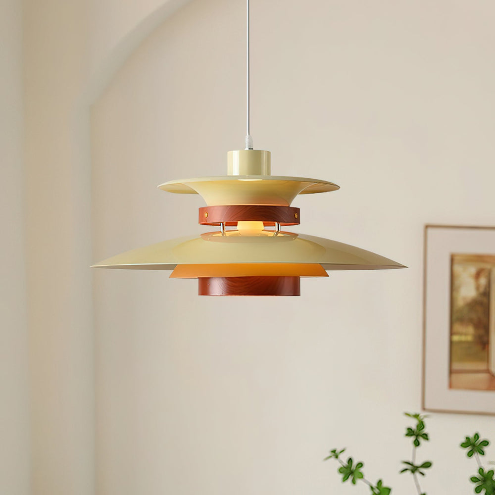 Mercero Wood & Metal Dome Pendant – Warm Oak Accent