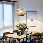 Mercero Wood & Metal Dome Pendant – Warm Oak Accent