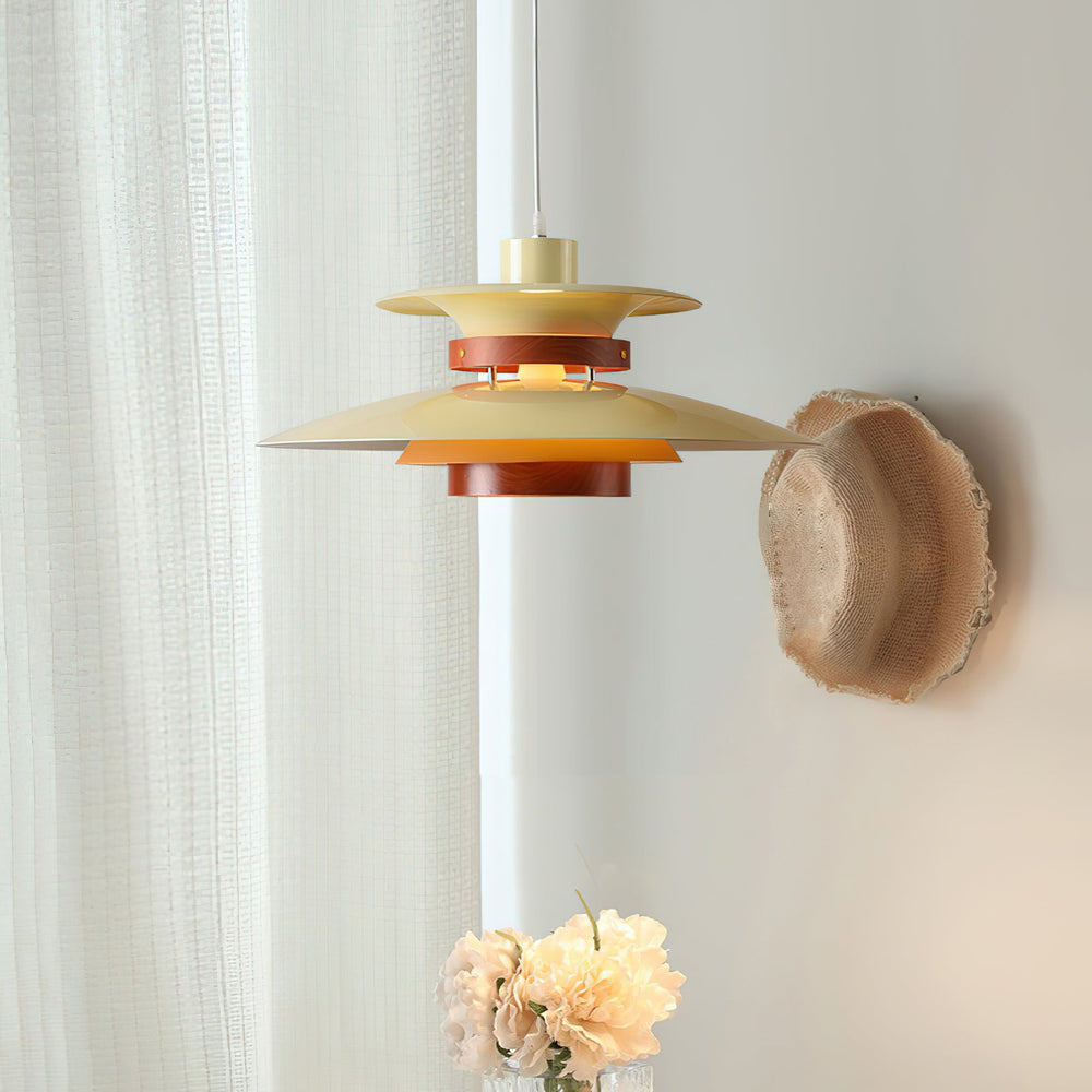 Mercero Wood & Metal Dome Pendant – Warm Oak Accent