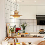 Mercero Wood & Metal Dome Pendant – Warm Oak Accent